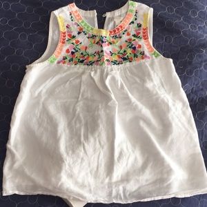 Jcrew embroidered tank top